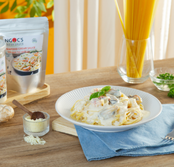 Mỳ Ý xốt kem hải sản